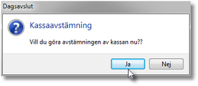 Uppmaning kassaavstämning
