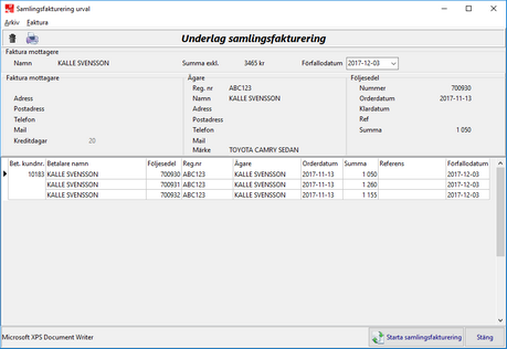 samlingsfakturering